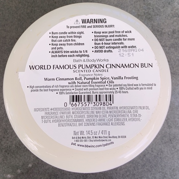 Bath & Body Works Pumpkin Cinnamon bun candle - Picture 10 of 10